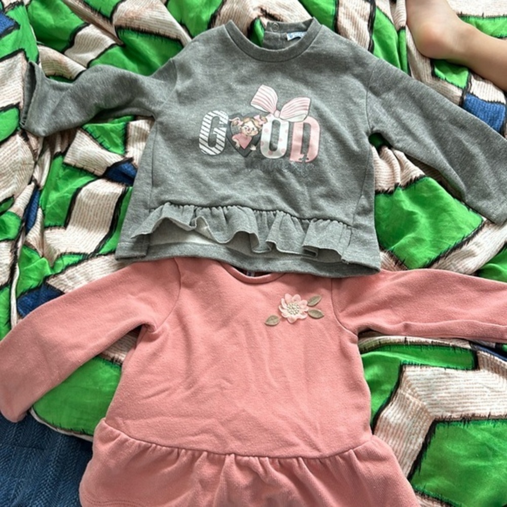 Mayoral size 12 & 18m long sleeve tops